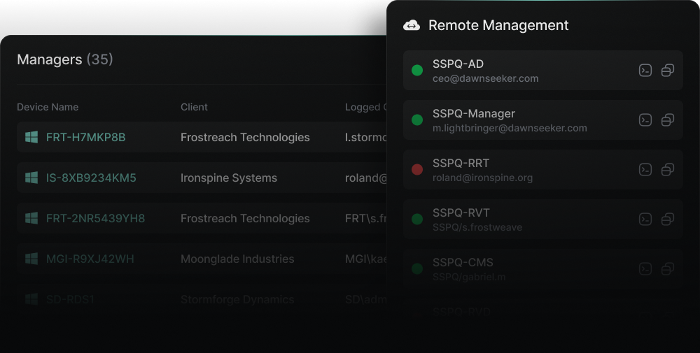 Gorelo remote management device view